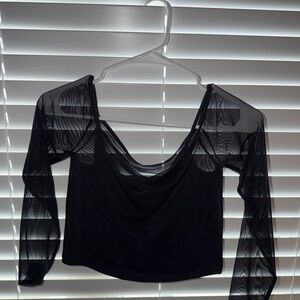 Abercrombie & Fitch Black Sheer Blouse